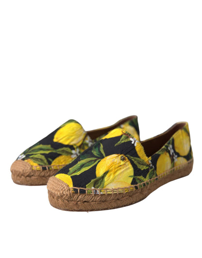 Dolce & Gabbana Multicolor Lemon Slip On Espadrilles Shoes