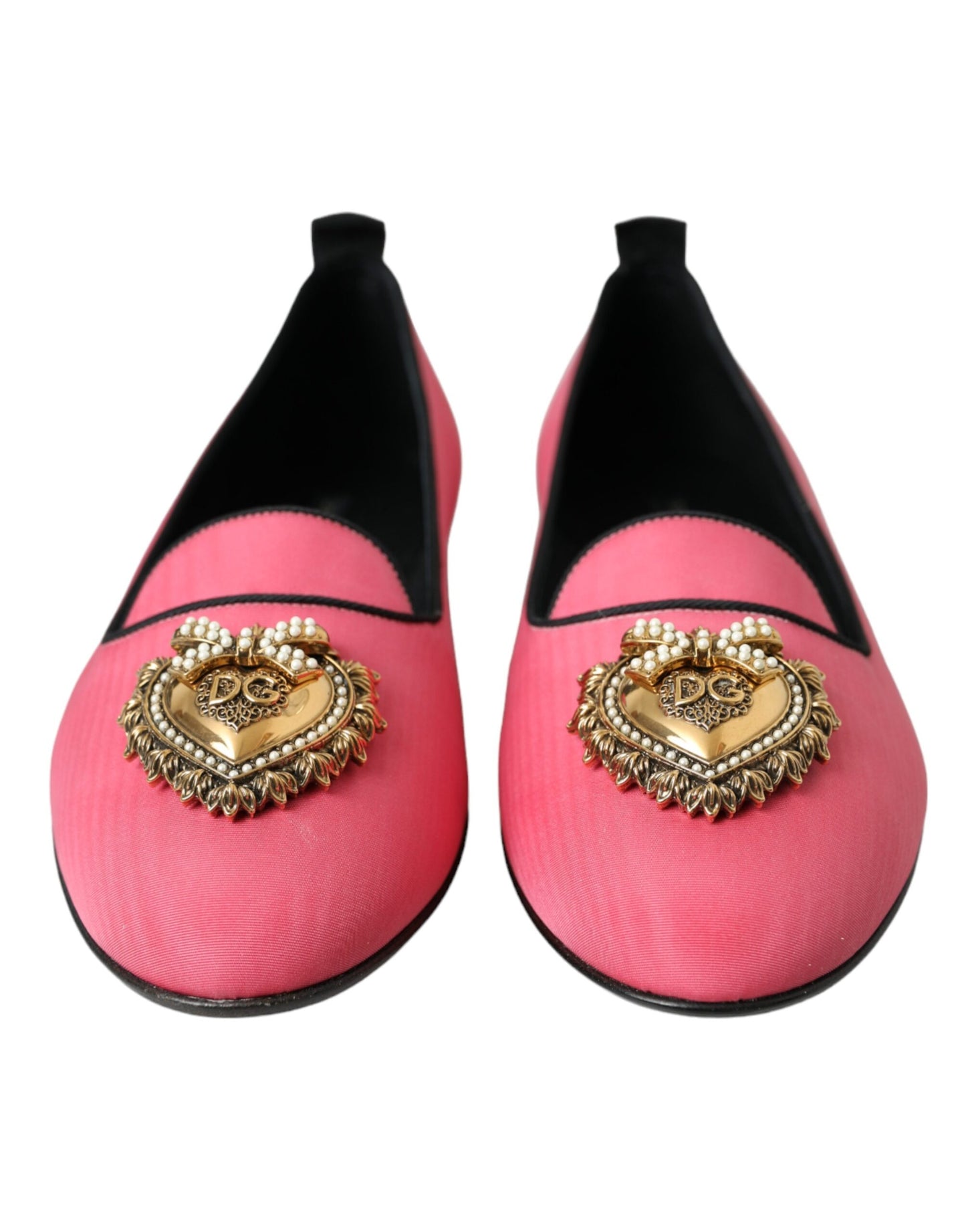 Dolce &amp; Gabbana Pink Velvet Slip On Loafers Flats Shoes