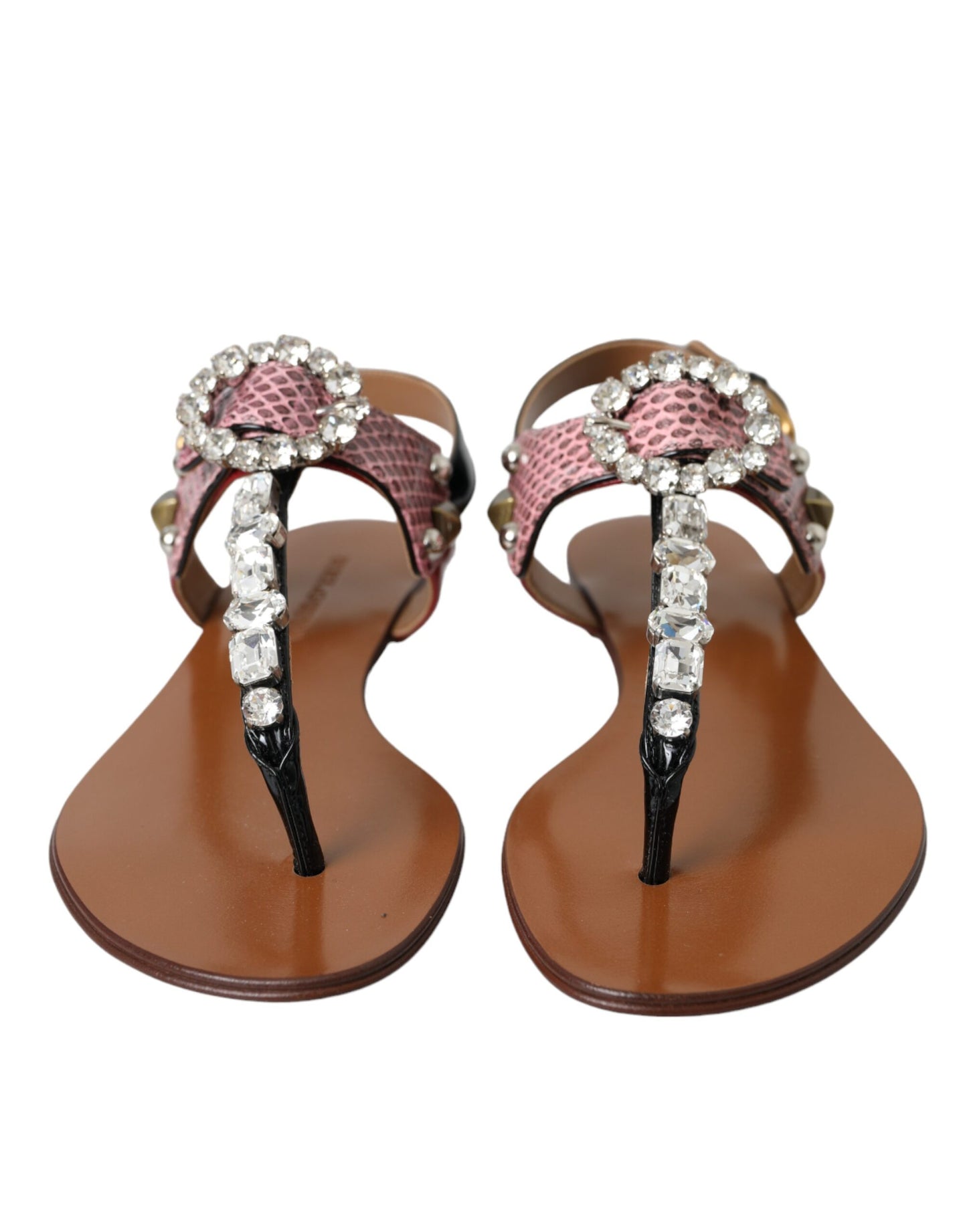 Dolce &amp; Gabbana Multicolor Crystal Sandals Flip Flops Shoes