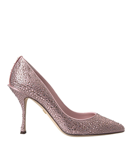 Dolce & Gabbana Pink Strass Crystal Heels Pumps Shoes