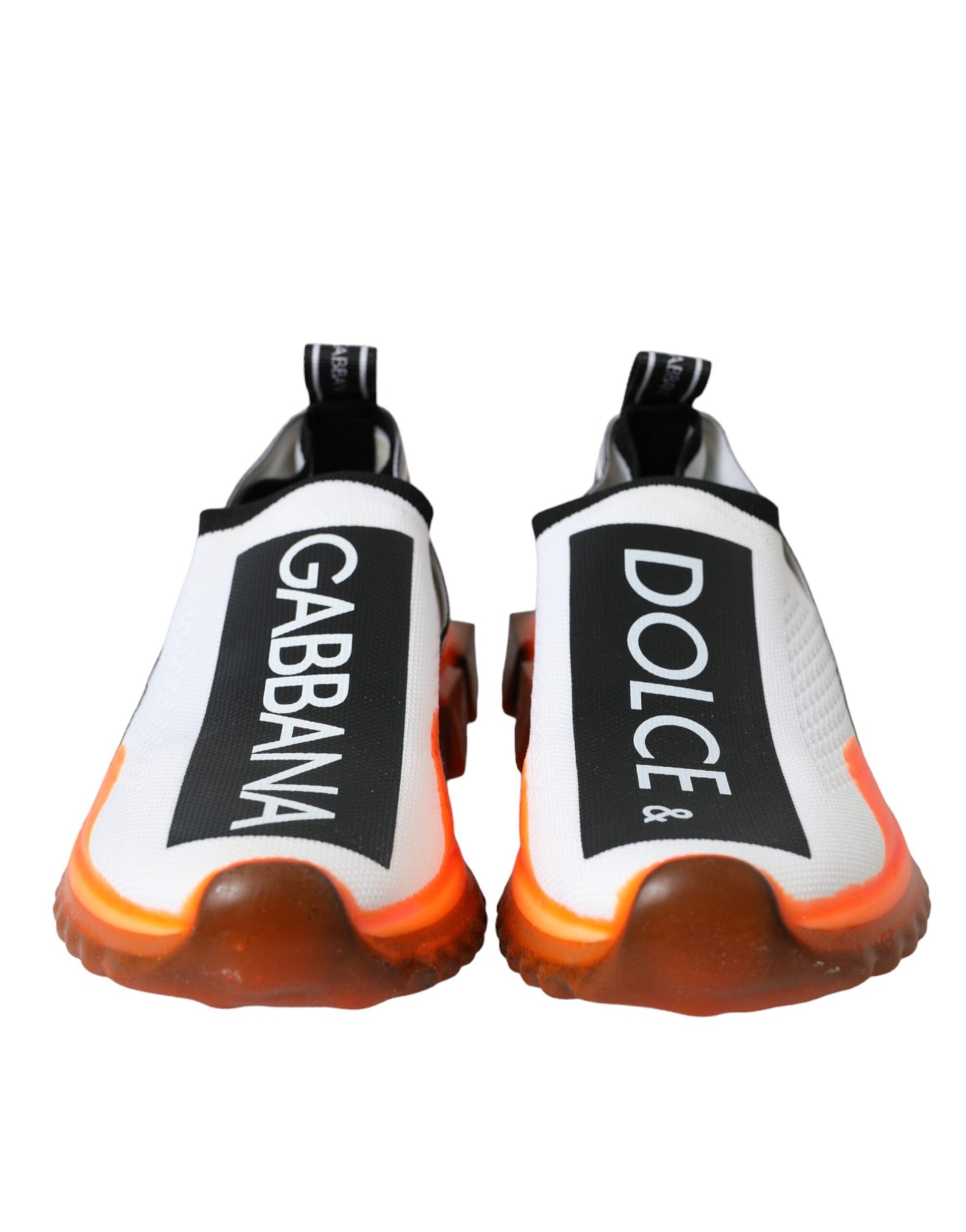 Dolce & Gabbana Black White Orange Slip On Sorrento Sneakers Shoes