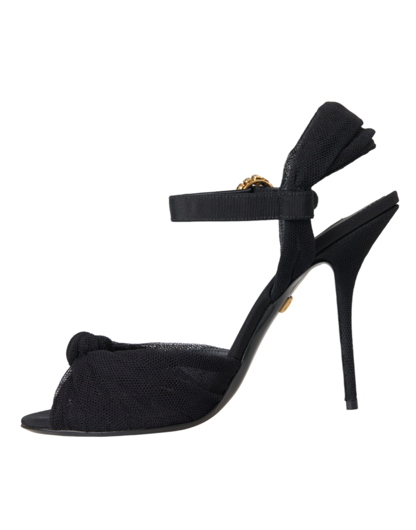 Dolce &amp; Gabbana Black Suede Crystals Keira Sandals Shoes