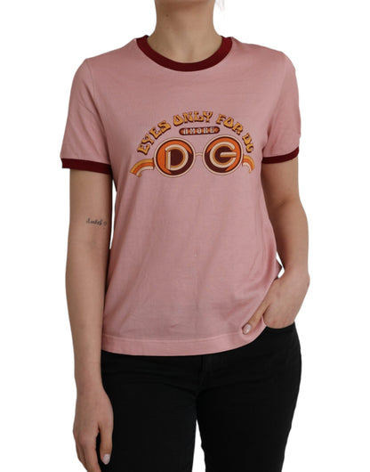 Dolce &amp; Gabbana Pink Cotton Short Sleeves Crew Neck T-shirt