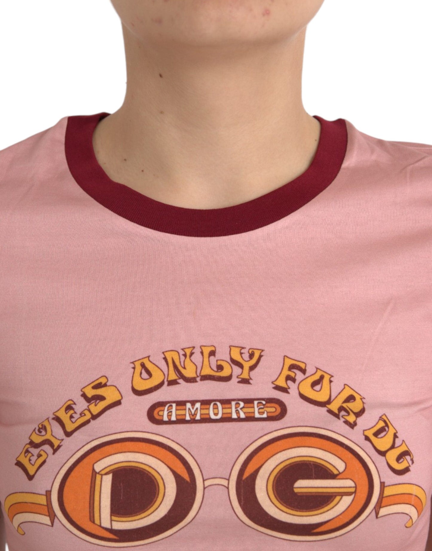 Dolce &amp; Gabbana Pink Cotton Short Sleeves Crew Neck T-shirt