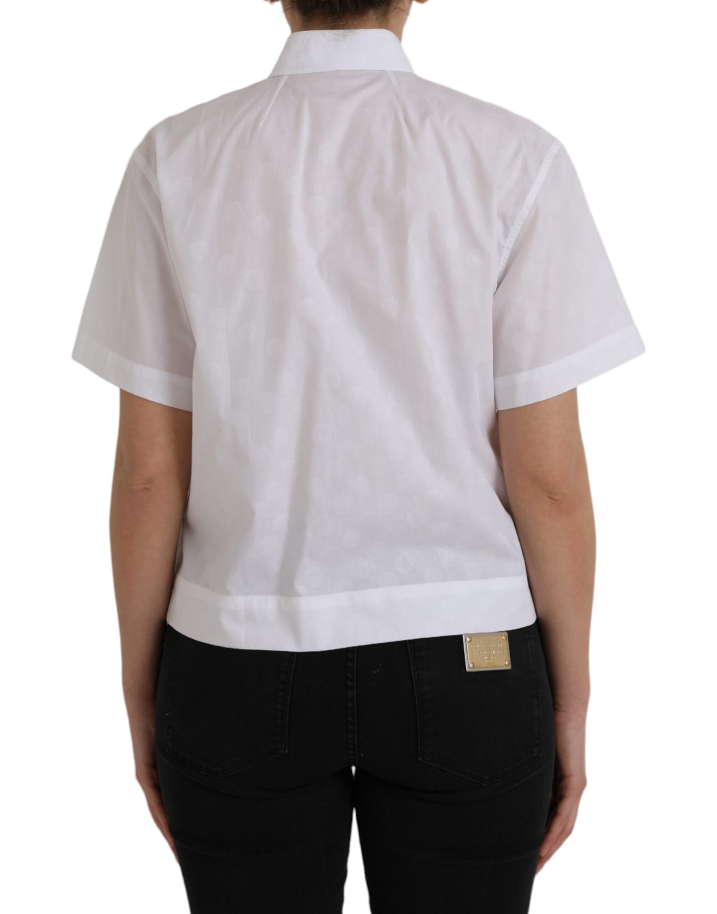 Dolce &amp; Gabbana White Collared Short Sleeve Polo Shirt Top