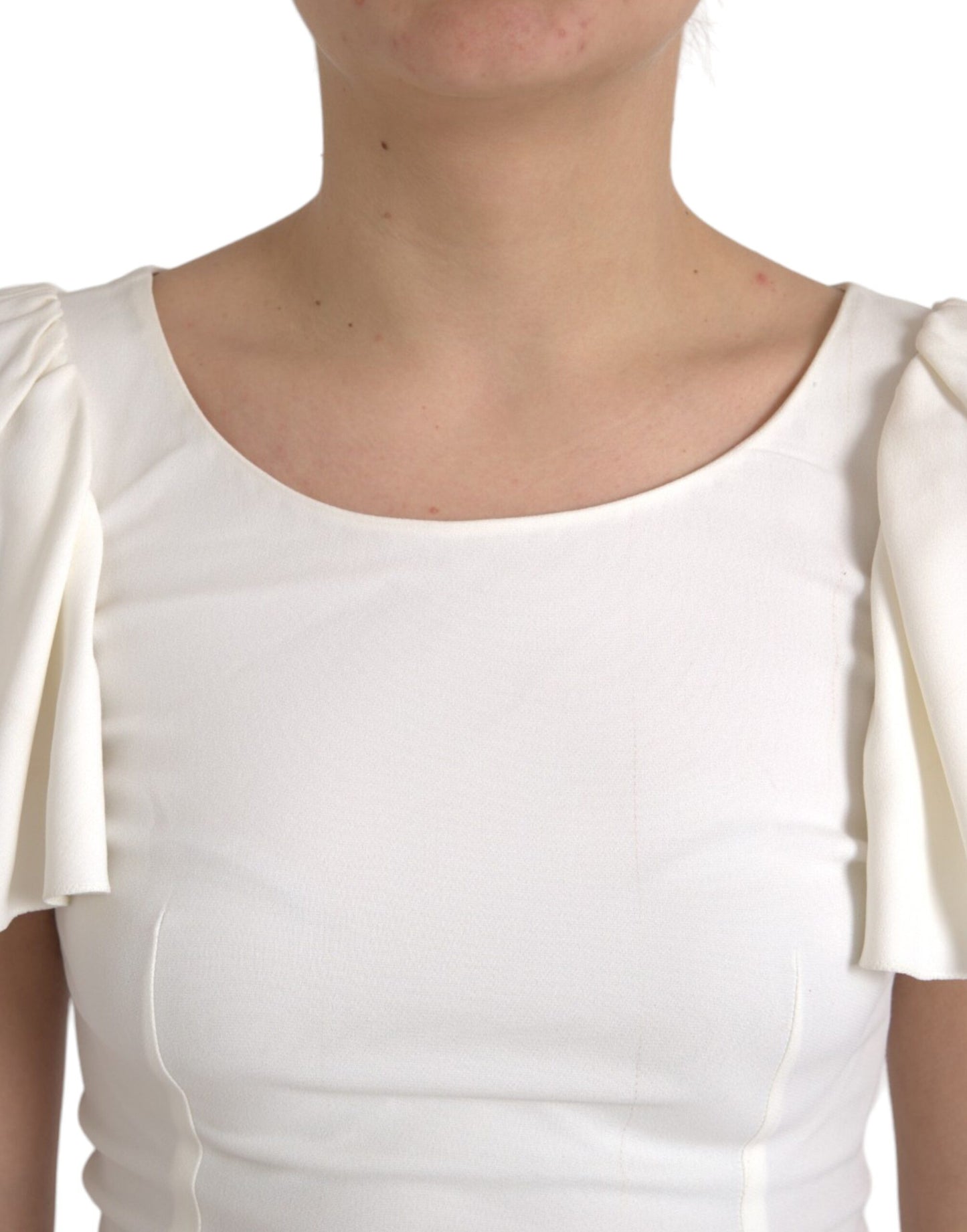 Dolce &amp; Gabbana White Viscose Round Neck Short Sleeves Top