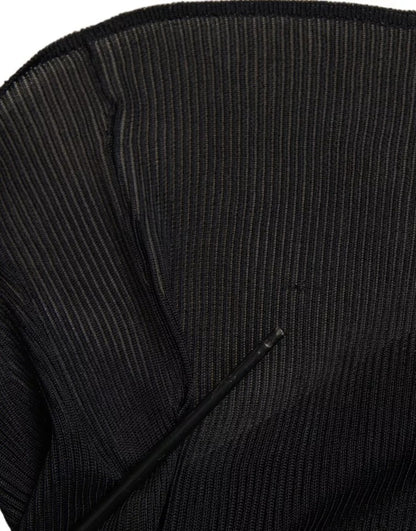 Dolce &amp; Gabbana Black Viscose Turtle Neck Pullover Sweater