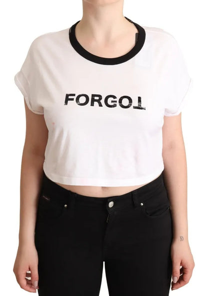 Dolce &amp; Gabbana White Forgot Print Short Sleeves Crop T-shirt