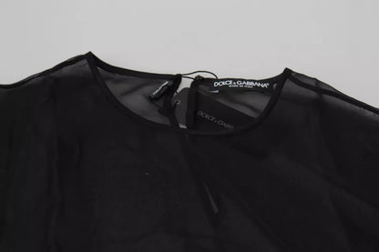 Dolce &amp; Gabbana Black Mesh Transparent Blouse Pullover Top