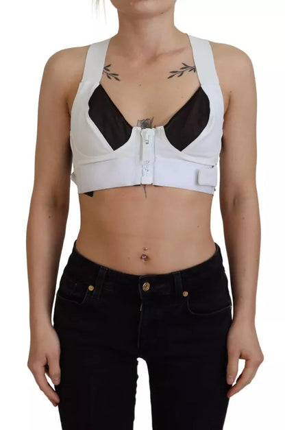 Dolce &amp; Gabbana White Viscose Sleeveless Cropped Bustier Top