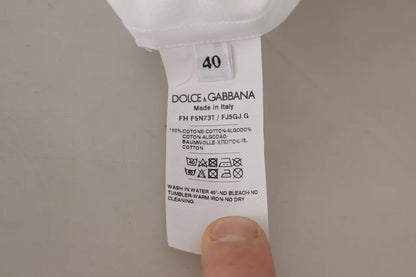 Dolce & Gabbana White Cotton Collared Formal Dress Shirt Top