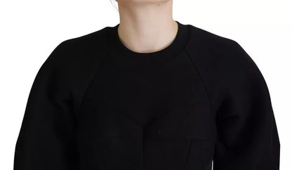 Dolce & Gabbana Black Long Sleeves A-line Mini Cotton Dress