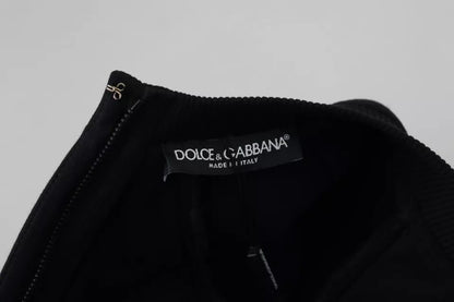 Dolce &amp; Gabbana Black Long Sleeves A-line Mini Cotton Dress