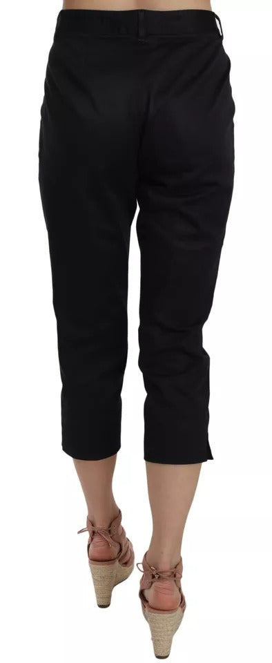 Dolce &amp; Gabbana Black Cotton Cropped Capri Pants