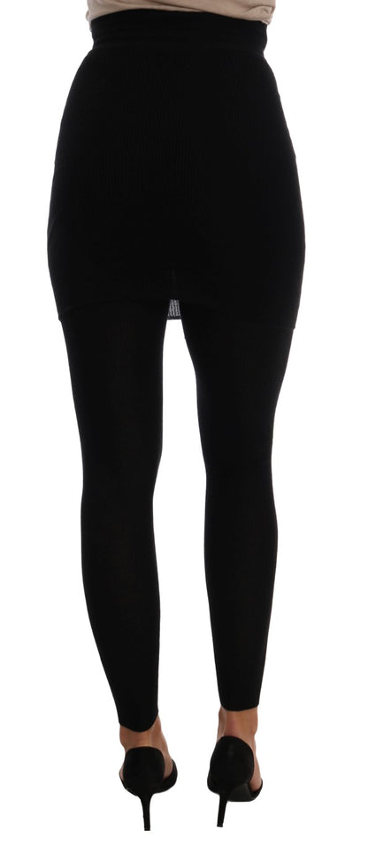 Dolce &amp; Gabbana Elegant Black Cashmere Silk Stretch Pants