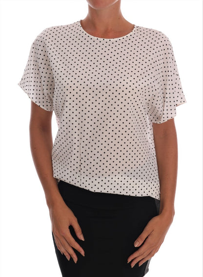 Dolce &amp; Gabbana Chic Polka Dot Silk Blouse