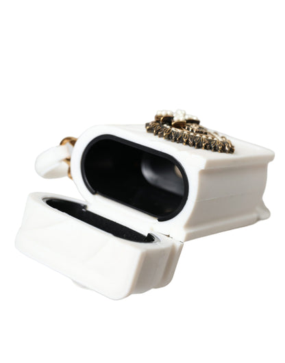 Dolce &amp; Gabbana White Silicone Devotion Heart Cover Hand Bag Airpod Case