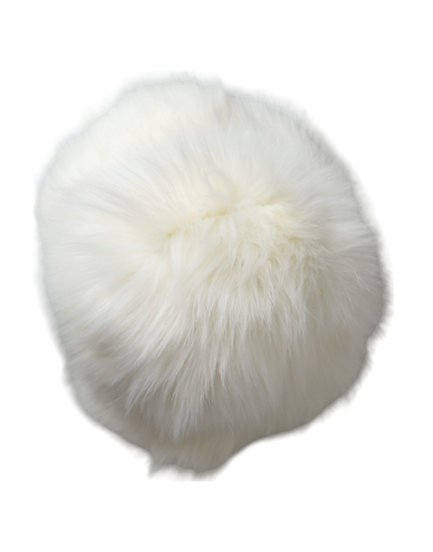 Dolce &amp; Gabbana White Acrylic Fur Womens Bucket Hat