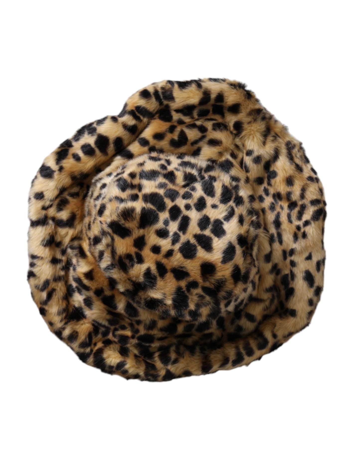 Dolce &amp; Gabbana Brown Leopard Fur Women Bucket Hat