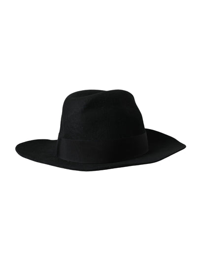 Dolce & Gabbana Black Rabbit Fedora Trilby Women Hat