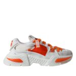 Dolce &amp; Gabbana White Orange Airmaster Low Top Sneakers Shoes