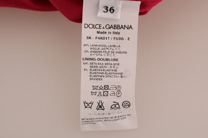 Dolce &amp; Gabbana Elegant Pink Wool A-Line Knee-Length Skirt