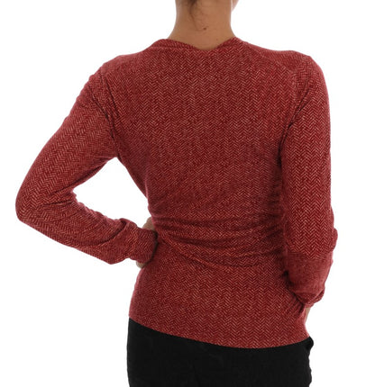 Dolce &amp; Gabbana Red Wool Cardigan Sweater