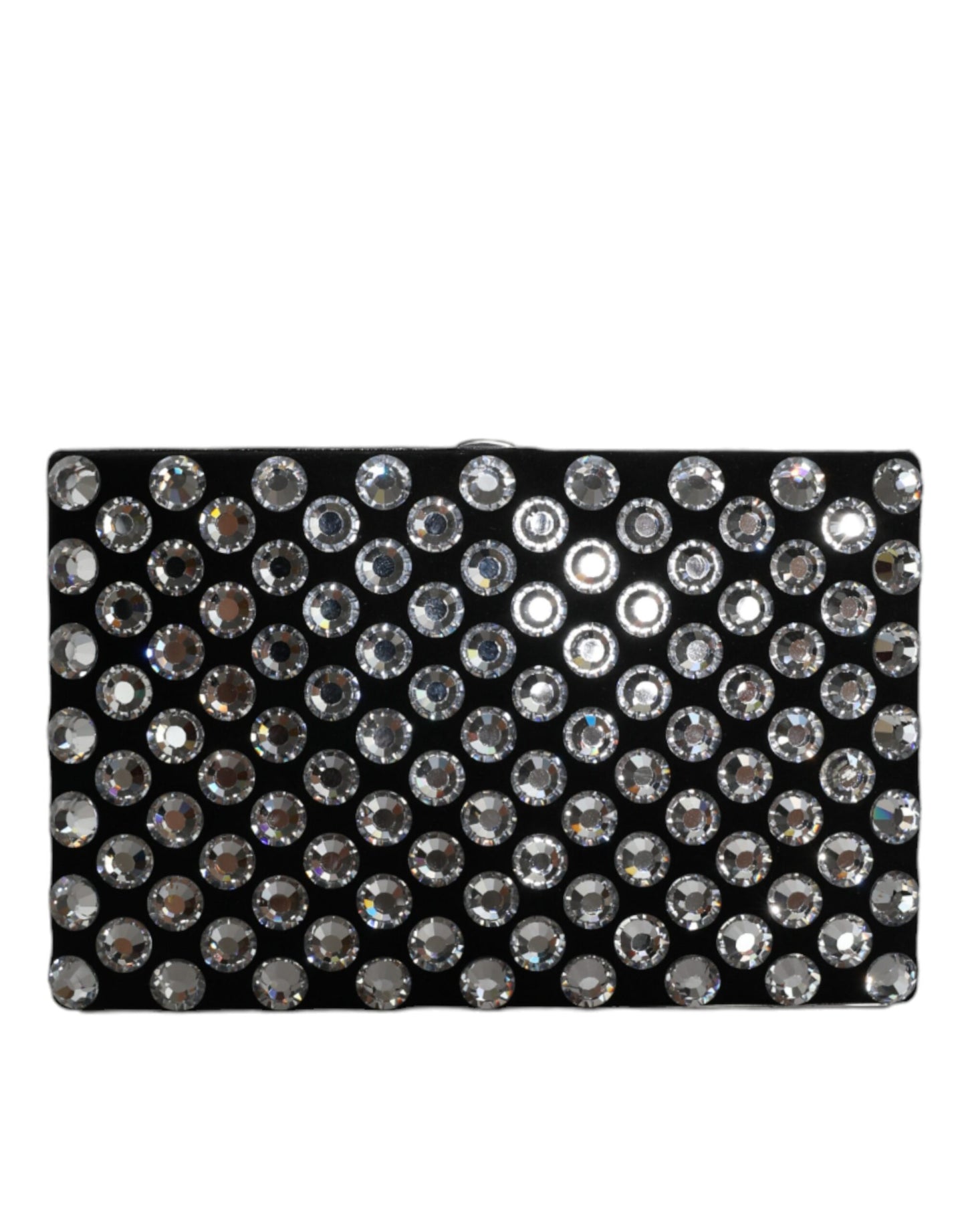 Dolce &amp; Gabbana Black Velvet Crystal Clutch Evening Party Purse Bag