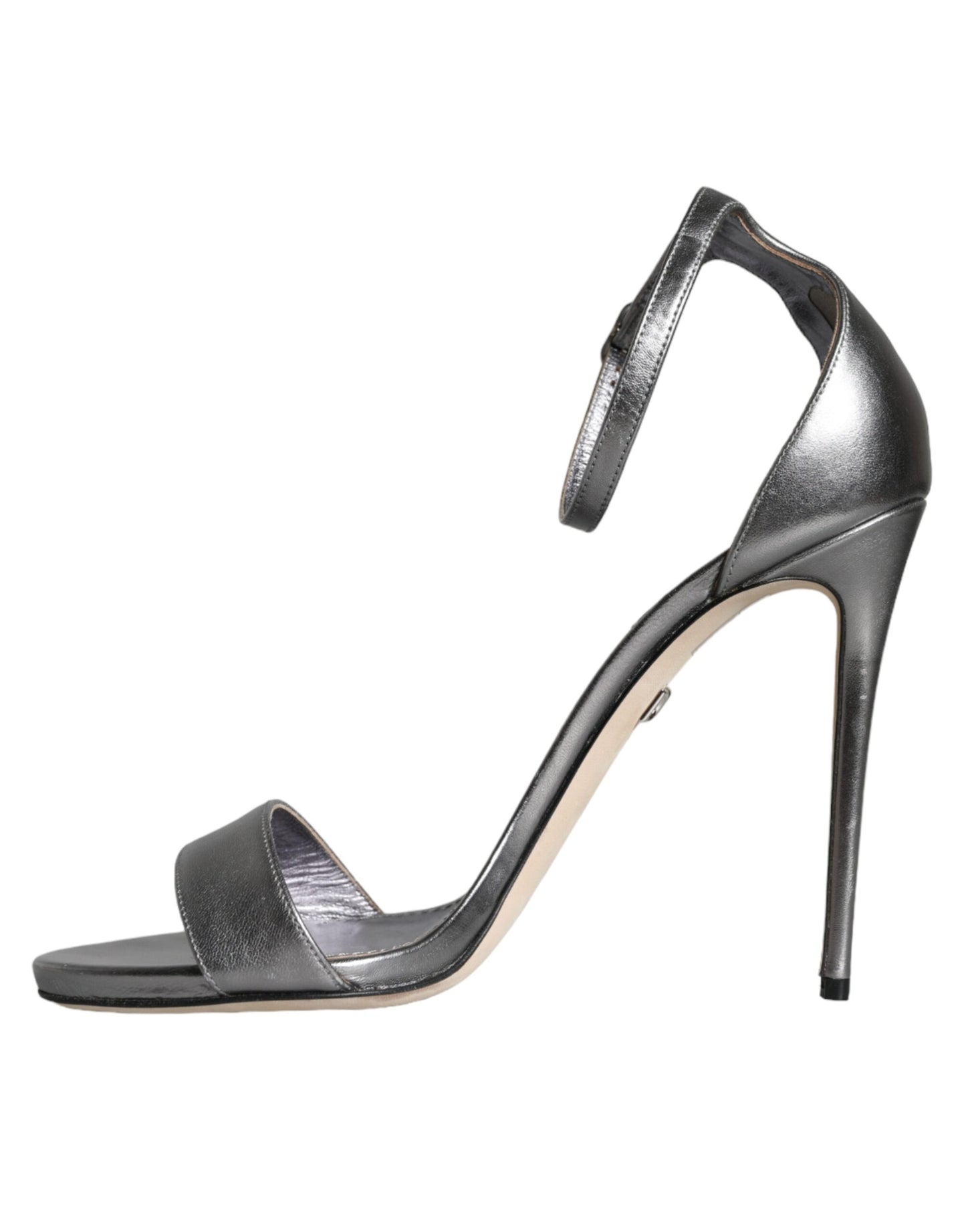 Dolce &amp; Gabbana Silver KEIRA Heels Ankle Strap Sandals Shoes