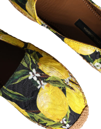 Dolce &amp; Gabbana Multicolor Lemon Slip On Espadrilles Shoes