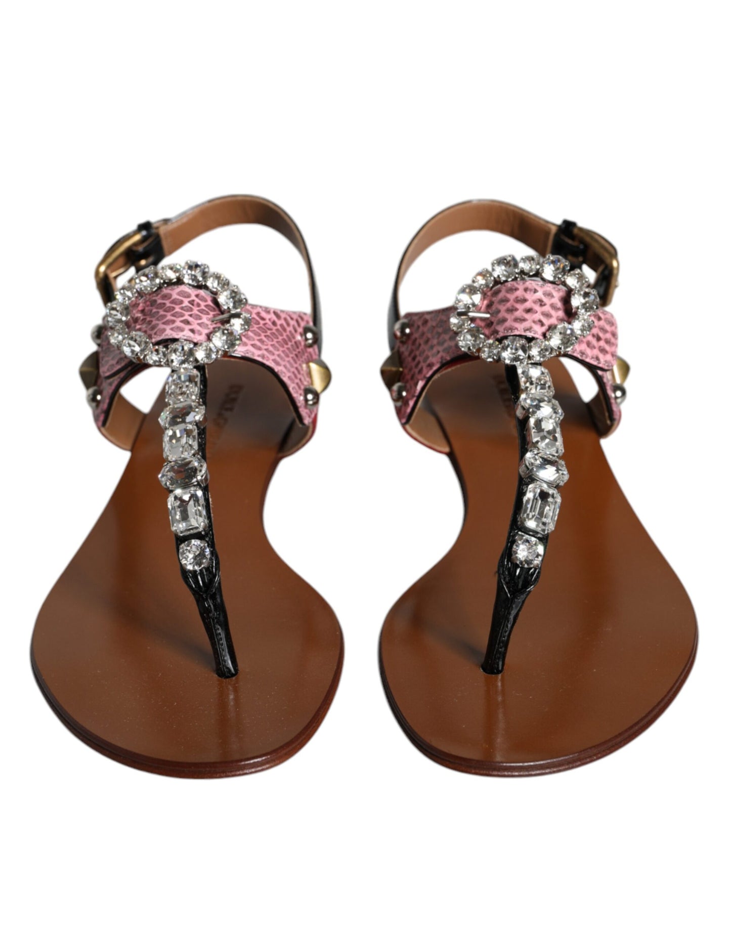 Dolce &amp; Gabbana Multicolor Crystal Sandals Flip Flops Shoes