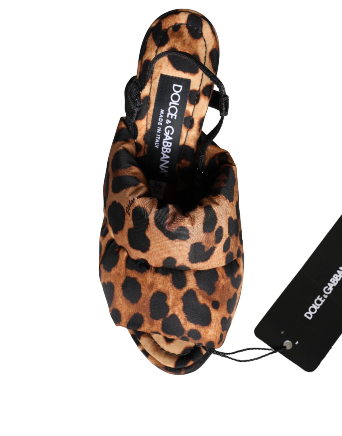 Dolce &amp; Gabbana Brown Leopard Keira Slingback Sandals Shoes