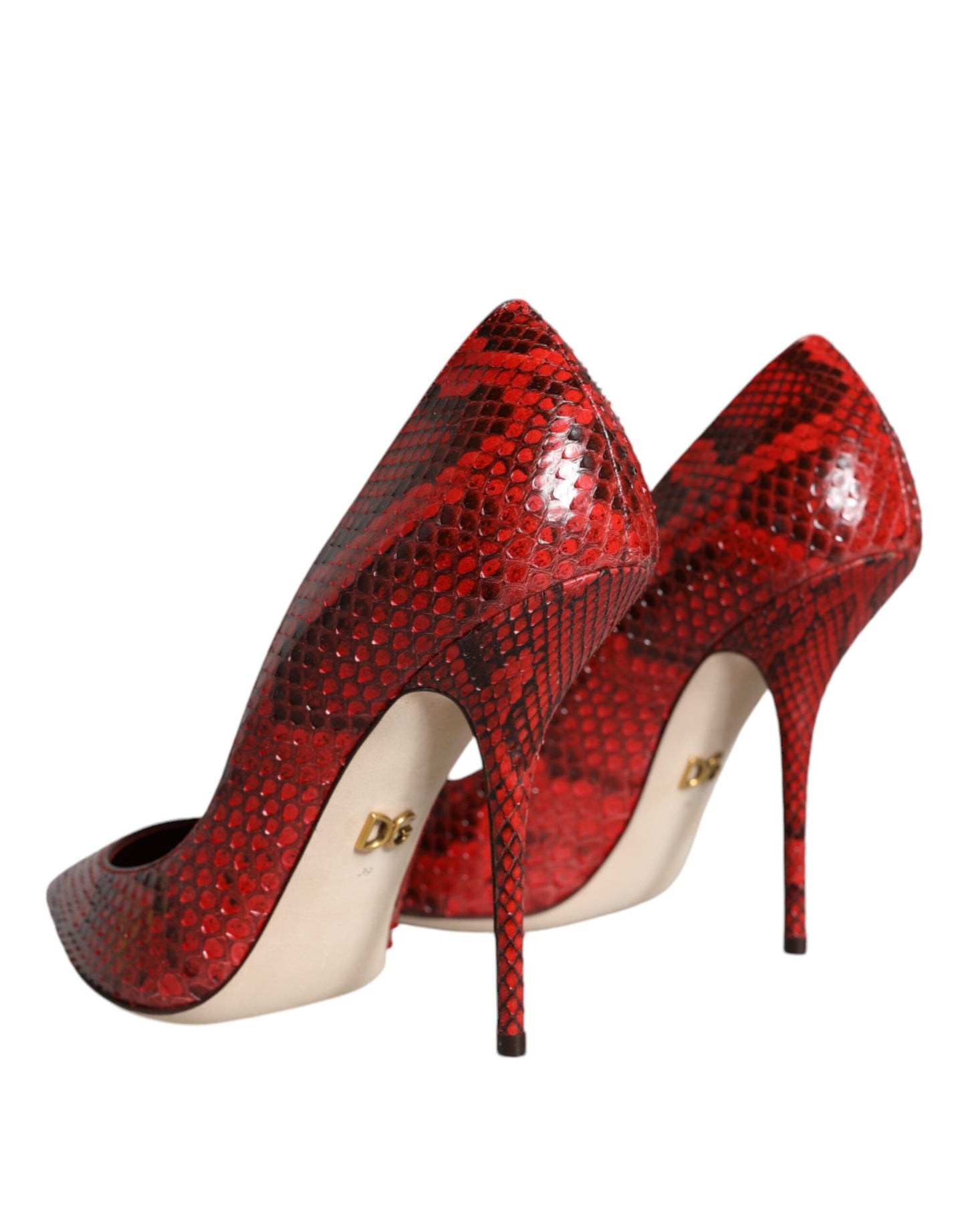 Dolce & Gabbana Red Leather Stiletto High Heels Pumps Shoes