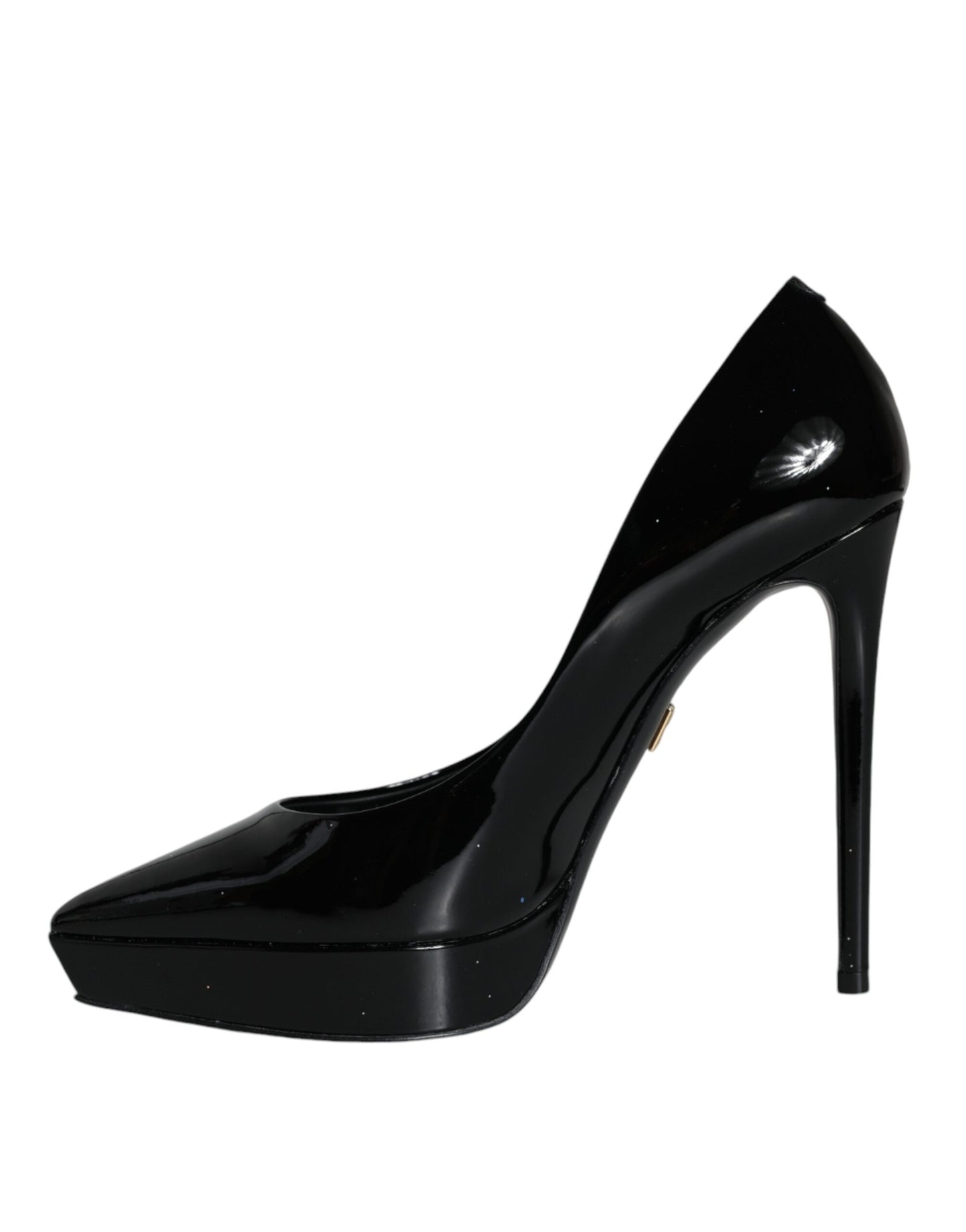 Dolce &amp; Gabbana Black Leather Platform Heels Pumps Shoes