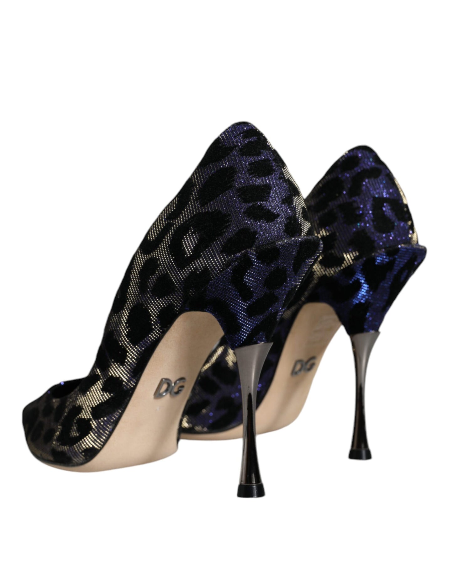 Dolce &amp; Gabbana Violet Leopard Lurex High Heels Pumps Shoes