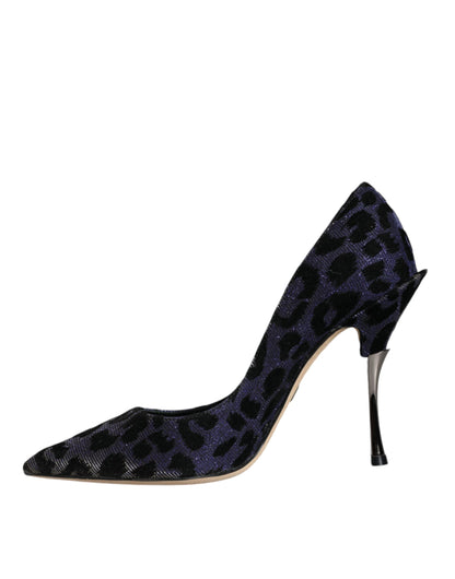 Dolce &amp; Gabbana Violet Leopard Lurex High Heels Pumps Shoes