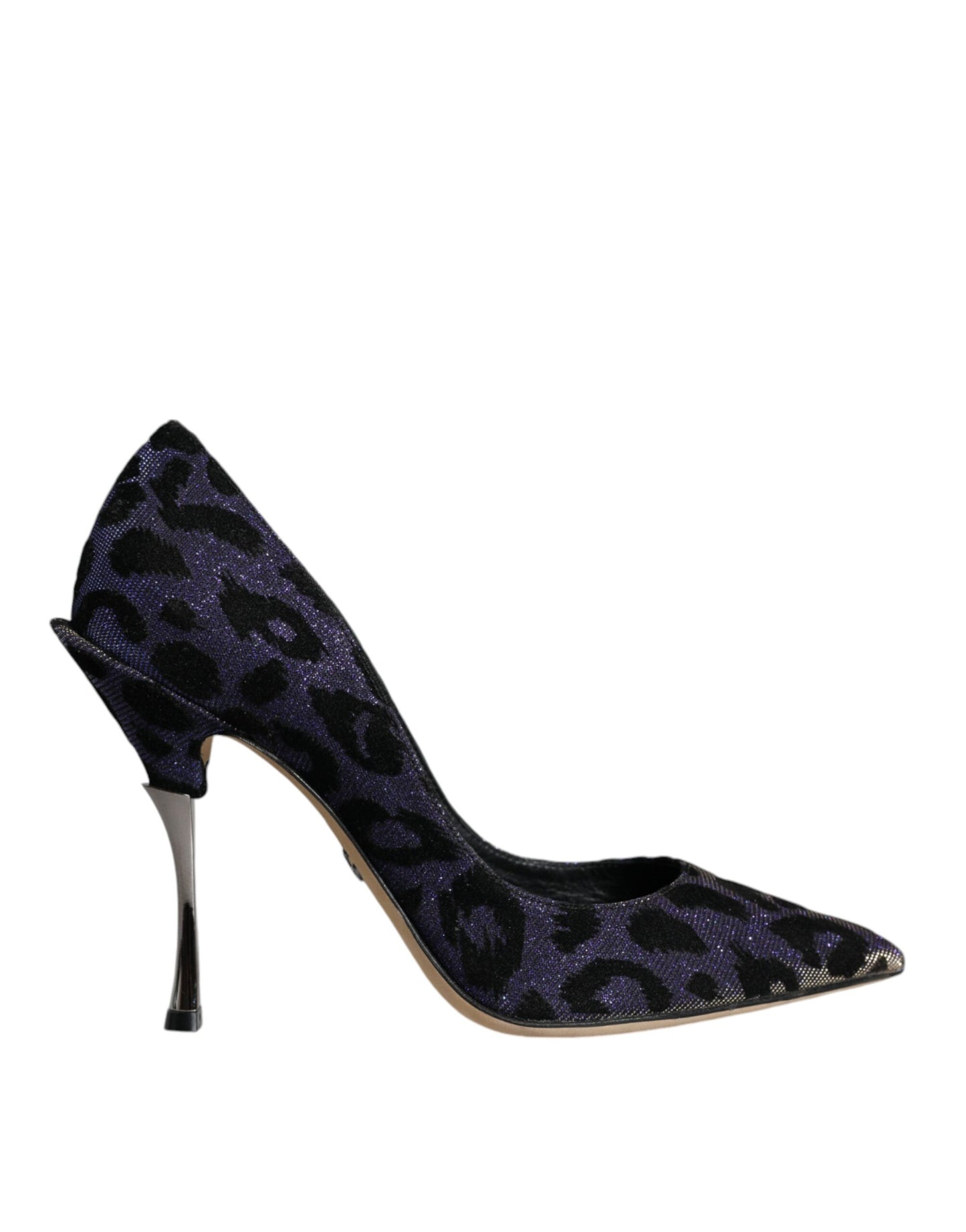 Dolce &amp; Gabbana Violet Leopard Lurex High Heels Pumps Shoes