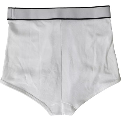 Dolce &amp; Gabbana White Cotton Stretch Branded Logo Underwear