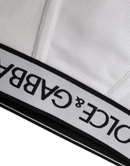 Dolce &amp; Gabbana White Cotton Stretch Branded Logo Underwear