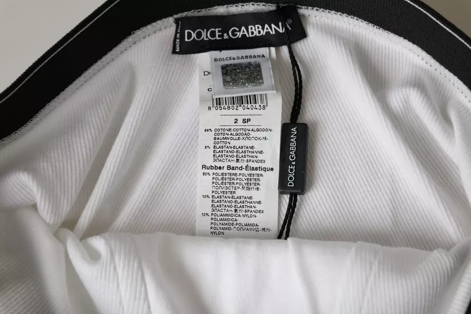 Dolce &amp; Gabbana White Cotton Stretch Branded Logo Underwear