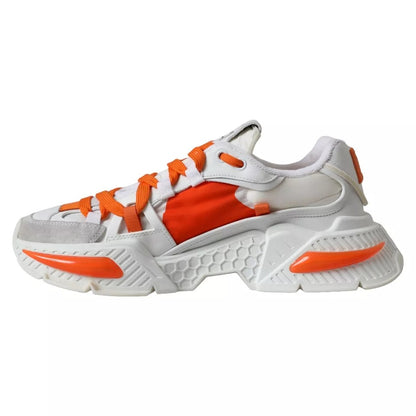 Dolce &amp; Gabbana White Orange Airmaster Low Top Sneakers Shoes