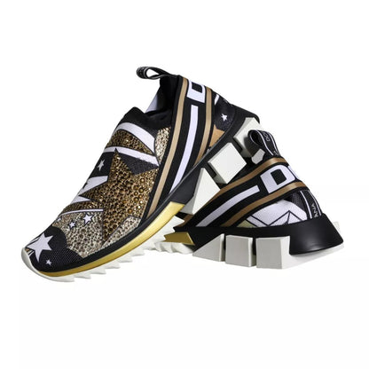 Dolce &amp; Gabbana Multicolor Comet Star Print Sorrento Sneakers Shoes