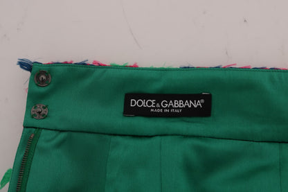 Dolce &amp; Gabbana Elegant Jacquard High Waist Pencil Skirt