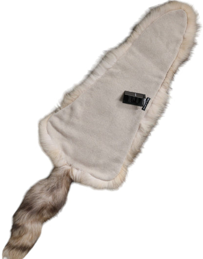 Dolce &amp; Gabbana Brown Frost Fox Fur Neck Warmer Winter Scarf