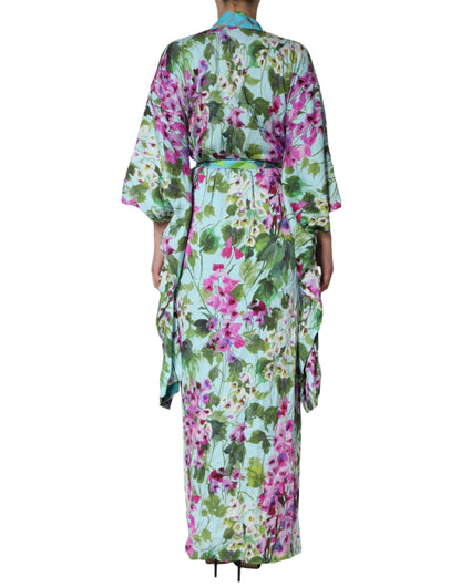 Dolce &amp; Gabbana Multicolor Floral Silk Stretch Wrap Dress