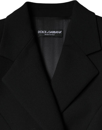 Dolce &amp; Gabbana Black Double Breasted Trench Coat Jacket