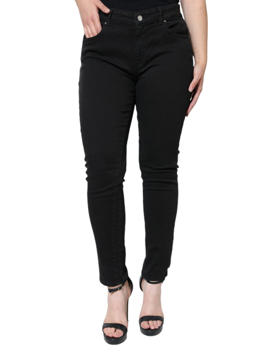 Dolce &amp; Gabbana Black Cotton Stretch Skinny Denim Jeans