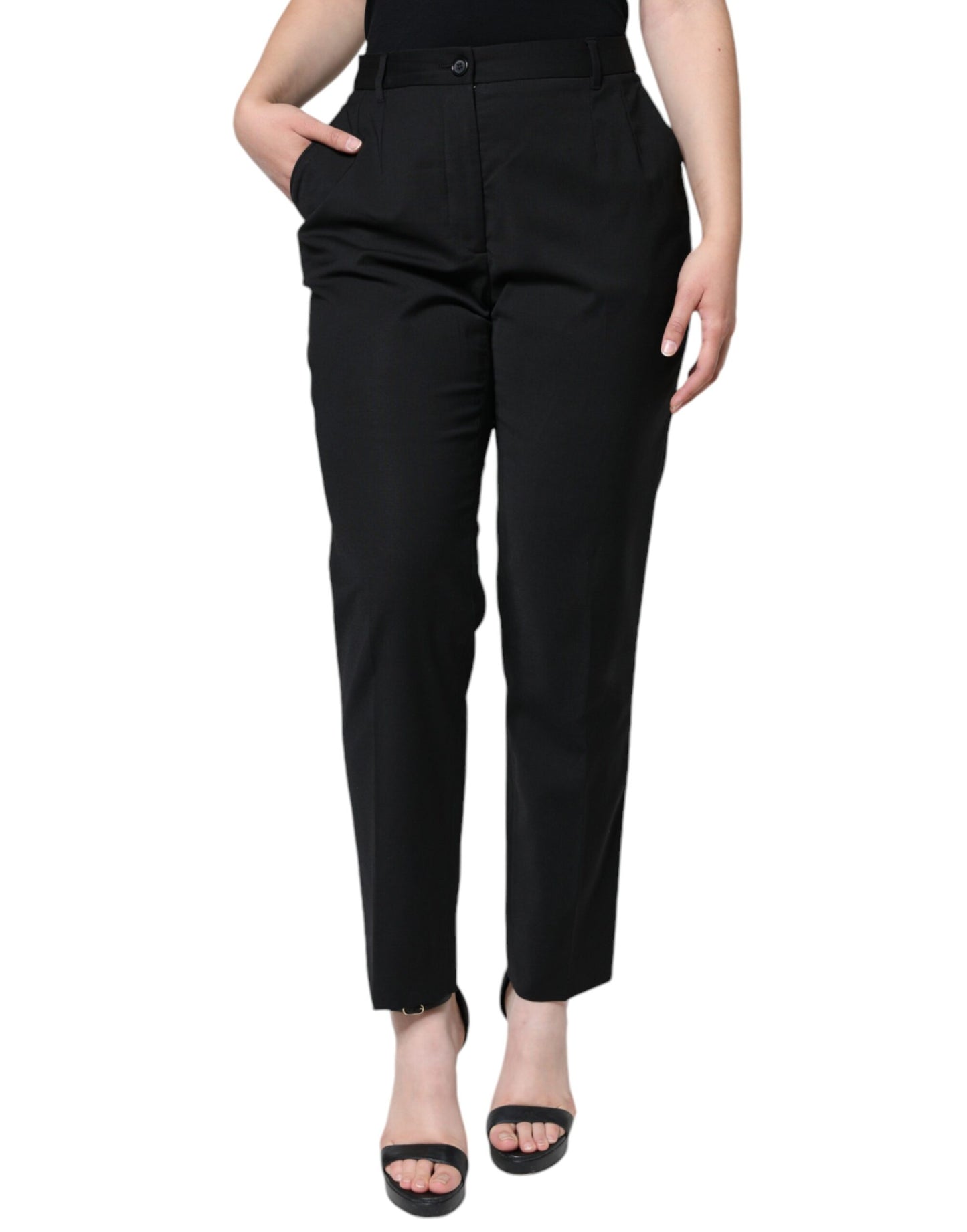 Dolce &amp; Gabbana Black High Waist Tapered Pants