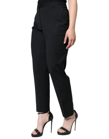 Dolce &amp; Gabbana Black High Waist Tapered Pants