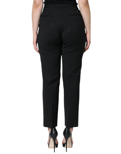 Dolce &amp; Gabbana Black High Waist Tapered Pants